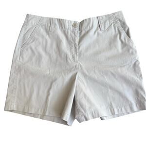 Talbots Petites Beige Stretch Shorts 16 Coastal Classic Summer Minimalist